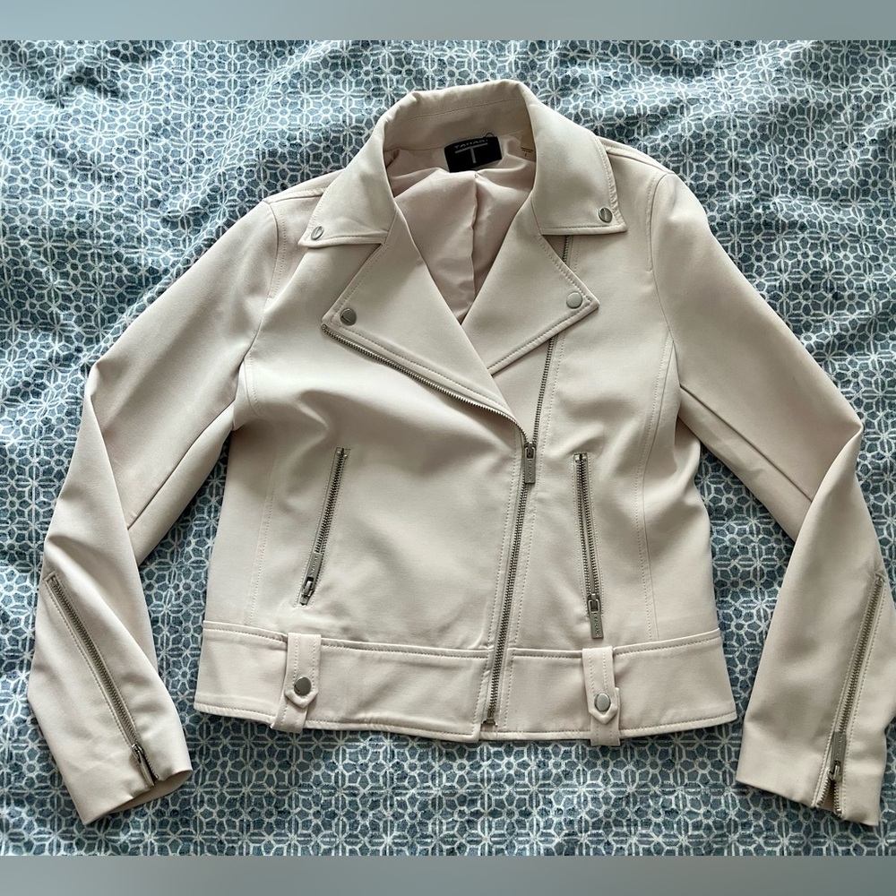 Tahari Blush Pink Bomber Jacket Blazer Small